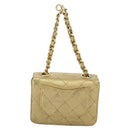 CHANEL Matelasse Hand Bag Leather Gold CC Auth 97386-2