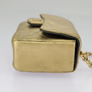 CHANEL Matelasse Hand Bag Leather Gold CC Auth 97386-3