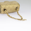 CHANEL Matelasse Hand Bag Leather Gold CC Auth 97386-7