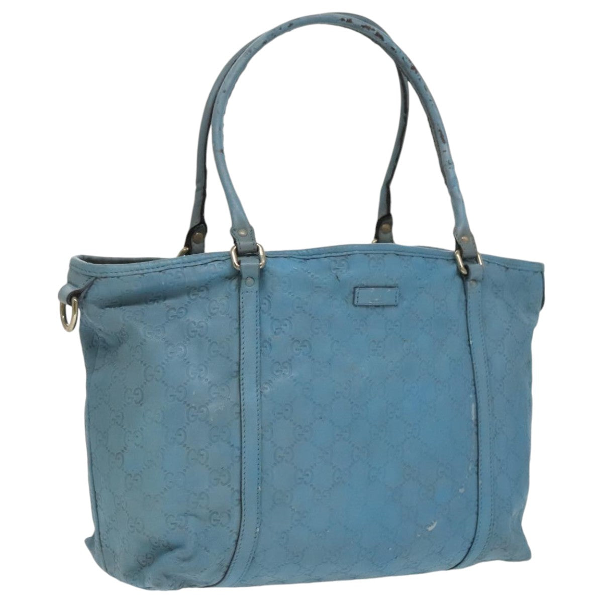 GUCCI Guccissima GG Canvas Tote Bag Blue Gold 197953 Auth 97399