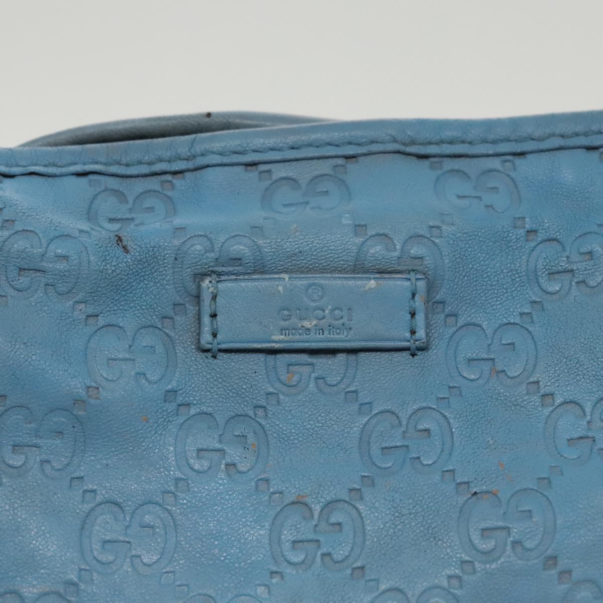 GUCCI Guccissima GG Canvas Tote Bag Blue Gold 197953 Auth 97399