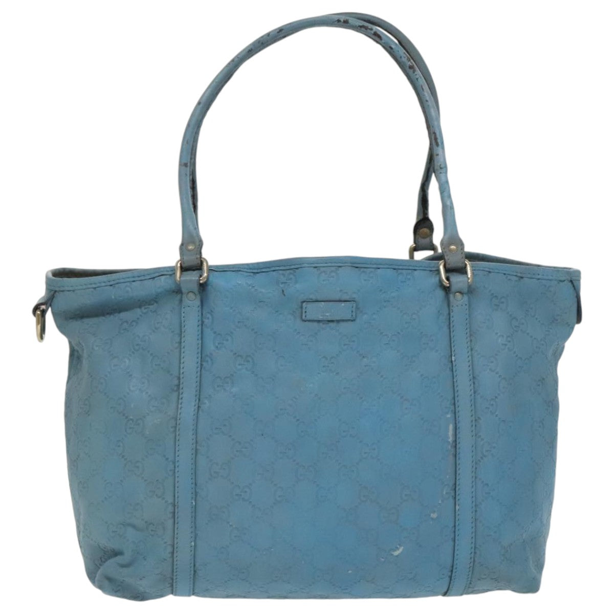 GUCCI Guccissima GG Canvas Tote Bag Blue Gold 197953 Auth 97399 - 0