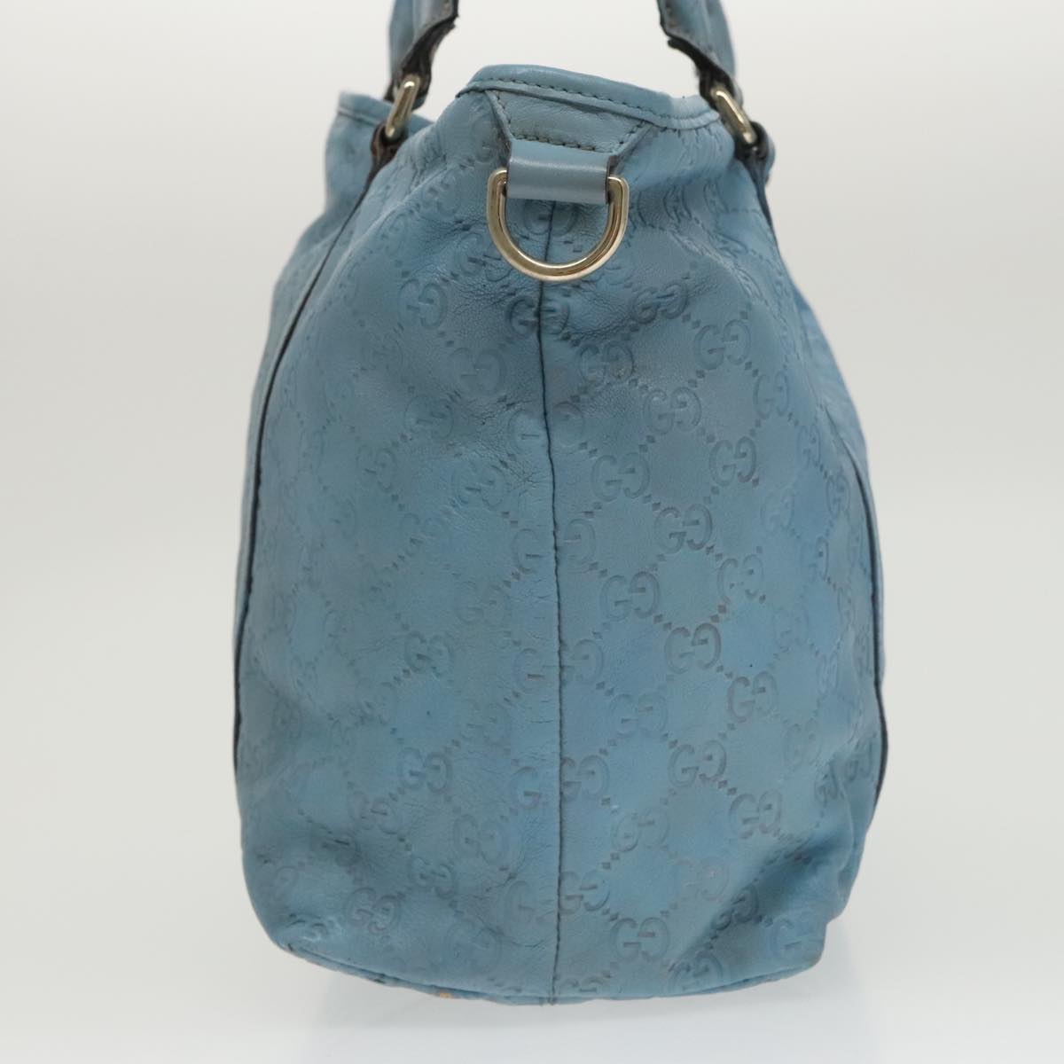 GUCCI Guccissima GG Canvas Tote Bag Blue Gold 197953 Auth 97399