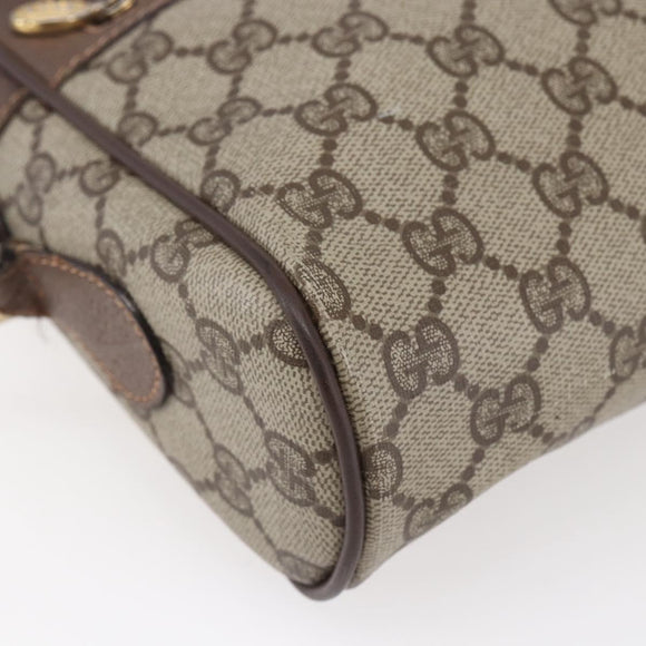 GUCCI GG Supreme Web Sherry Line Umhängetasche PVC Beige Rot Grün Auth 97406