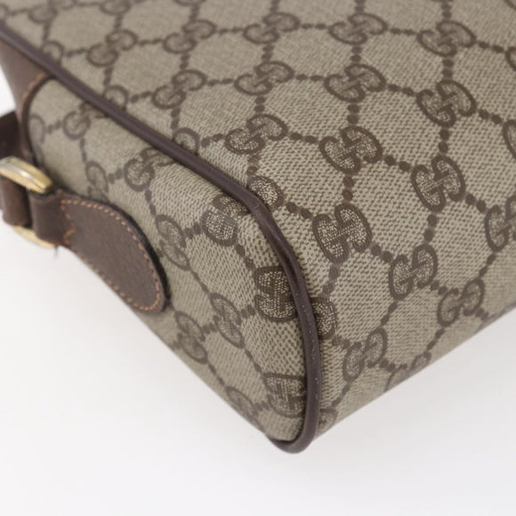 GUCCI GG Supreme Web Sherry Line Umhängetasche PVC Beige Rot Grün Auth 97406