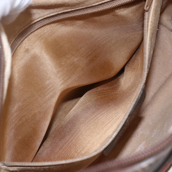 GUCCI GG Supreme Web Sherry Line Shoulder Bag PVC Beige Red Green Auth 97406