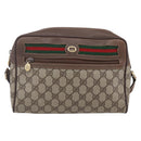 GUCCI GG Supreme Web Sherry Line Shoulder Bag PVC Beige Red Green Auth 97406-2