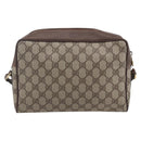 GUCCI GG Supreme Web Sherry Line Shoulder Bag PVC Beige Red Green Auth 97406-3