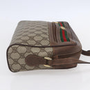 GUCCI GG Supreme Web Sherry Line Umhängetasche PVC Beige Rot Grün Auth 97406-5