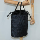 FENDI Zucca Canvas Hand Bag Black Auth 97410-20