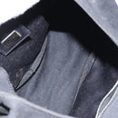 FENDI Mamma Baguette Shoulder Bag Nylon Leather Black Silver Auth 97412-19