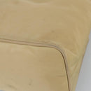 PRADA Hand Bag Nylon Beige Silver Auth 97427-9