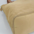 PRADA Hand Bag Nylon Beige Silver Auth 97427-14