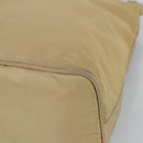 PRADA Hand Bag Nylon Beige Silver Auth 97427-15