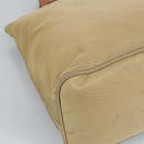 PRADA Hand Bag Nylon Beige Silver Auth 97427-16