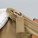 PRADA Hand Bag Nylon Beige Silver Auth 97427-18