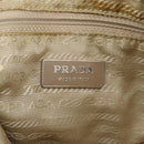 PRADA Hand Bag Nylon Beige Silver Auth 97427-19
