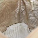 PRADA Hand Bag Nylon Beige Silver Auth 97427-21