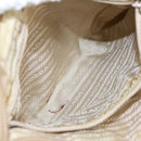 PRADA Hand Bag Nylon Beige Silver Auth 97427-22