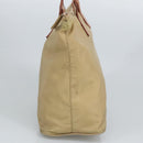 PRADA Hand Bag Nylon Beige Silver Auth 97427-3