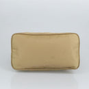 PRADA Hand Bag Nylon Beige Silver Auth 97427-5