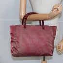 PRADA Hand Bag Nylon Red Silver Auth 97439-21