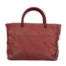PRADA Hand Bag Nylon Red Silver Auth 97439-13