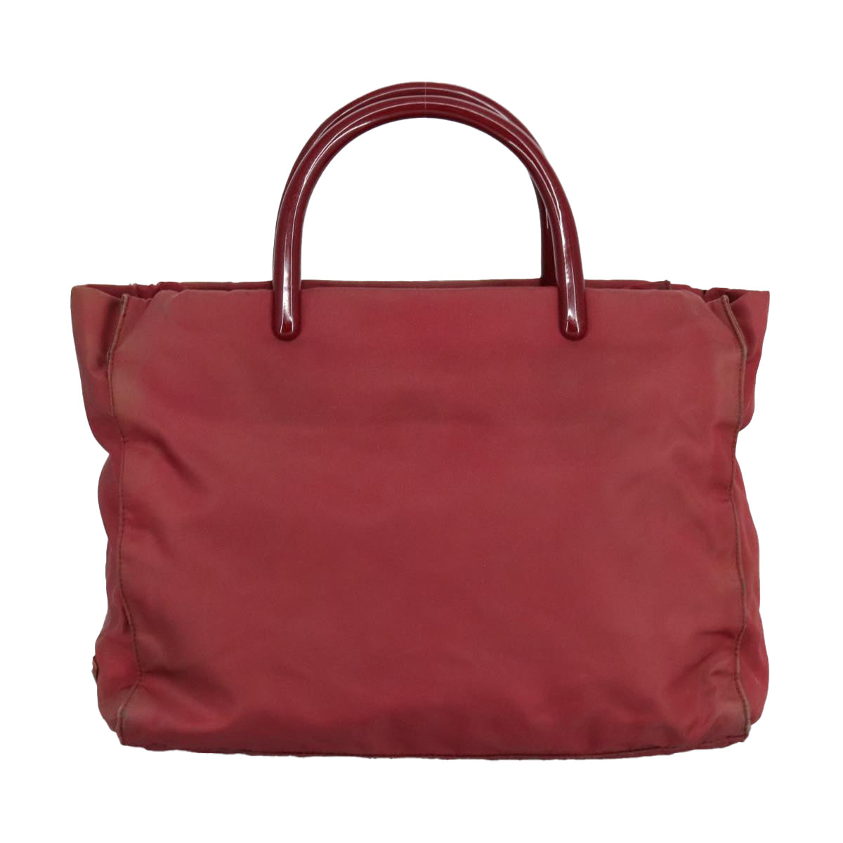 PRADA Hand Bag Nylon Red Silver Auth 97439 - 0