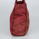 PRADA Hand Bag Nylon Red Silver Auth 97439-3