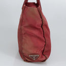 PRADA Hand Bag Nylon Red Silver Auth 97439-4