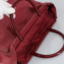 PRADA Hand Bag Nylon Red Silver Auth 97439-6