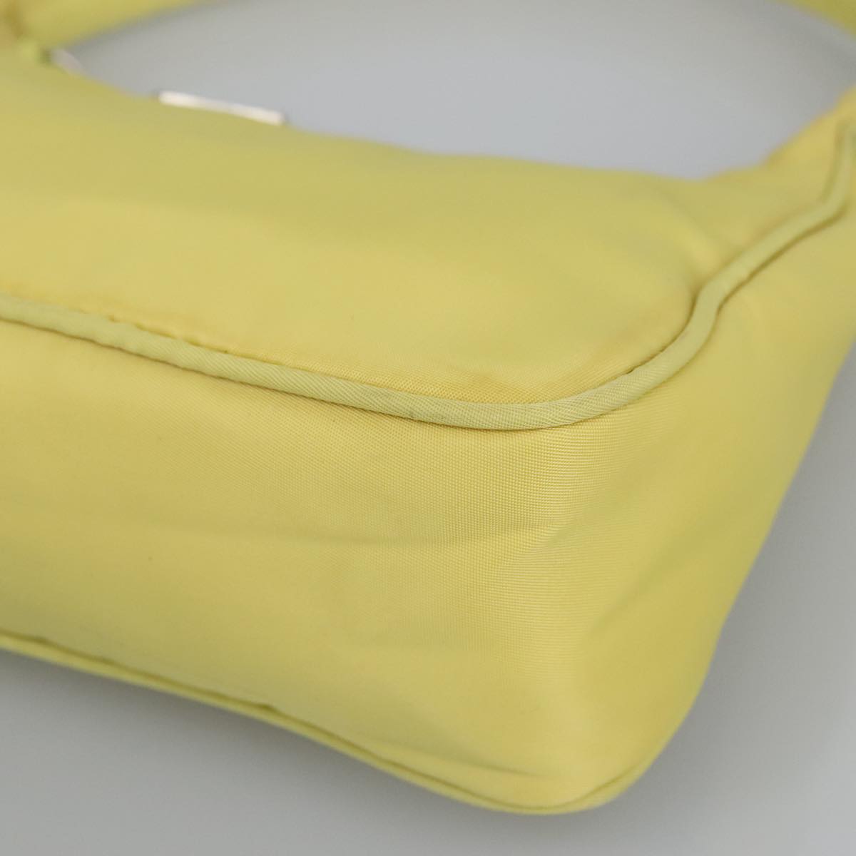 PRADA Accessory Pouch Accessory Pouch Nylon Yellow Silver Auth 97443