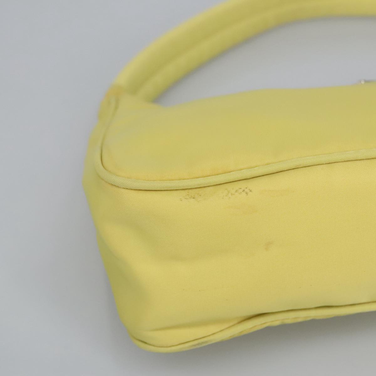 PRADA Accessory Pouch Accessory Pouch Nylon Yellow Silver Auth 97443