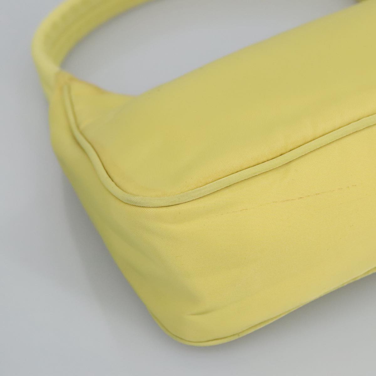 PRADA Accessory Pouch Accessory Pouch Nylon Yellow Silver Auth 97443