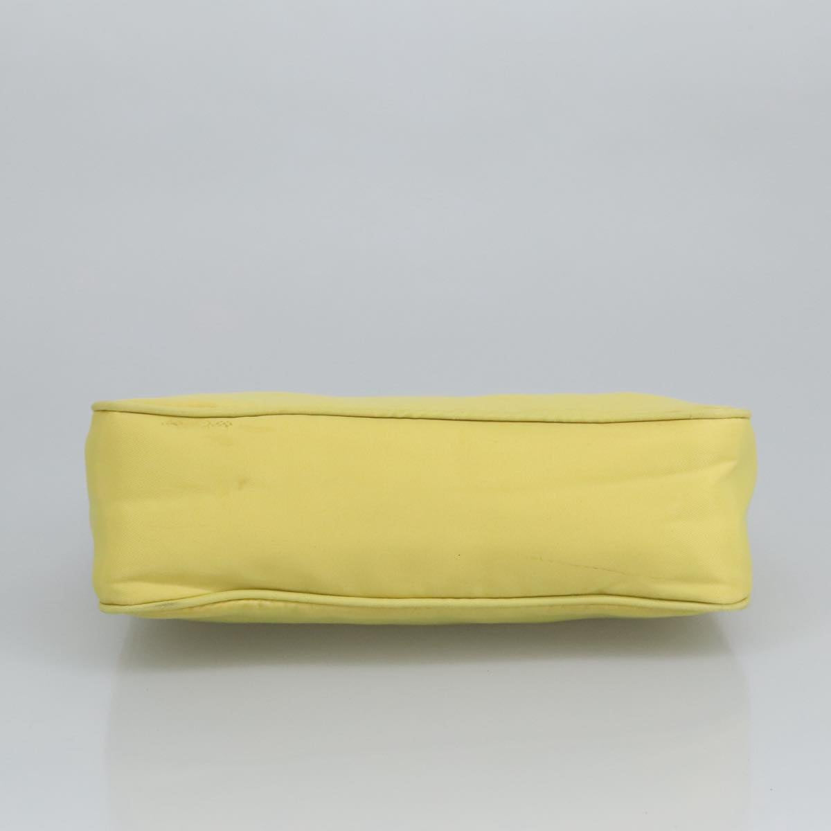 PRADA Accessory Pouch Accessory Pouch Nylon Yellow Silver Auth 97443