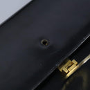 CELINE Shoulder Bag Leather Black Gold Auth 97448-10