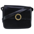 CELINE Shoulder Bag Leather Black Gold Auth 97448-1