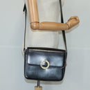 CELINE Shoulder Bag Leather Black Gold Auth 97448-23