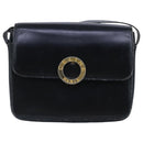 CELINE Shoulder Bag Leather Black Gold Auth 97448-13