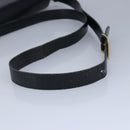 CELINE Shoulder Bag Leather Black Gold Auth 97448-7