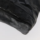 CHANEL Shoulder Bag Enamel Black Gold CC Auth 97456-9