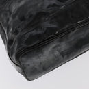 CHANEL Shoulder Bag Enamel Black Gold CC Auth 97456-14