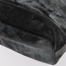 CHANEL Shoulder Bag Enamel Black Gold CC Auth 97456-15