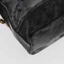 CHANEL Shoulder Bag Enamel Black Gold CC Auth 97456-16