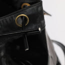 CHANEL Shoulder Bag Enamel Black Gold CC Auth 97456-10