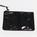 CHANEL Shoulder Bag Enamel Black Gold CC Auth 97456-20