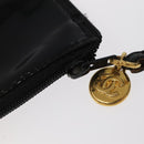 CHANEL Shoulder Bag Enamel Black Gold CC Auth 97456-24