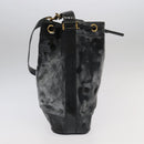 CHANEL Shoulder Bag Enamel Black Gold CC Auth 97456-4