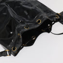 CHANEL Shoulder Bag Enamel Black Gold CC Auth 97456-6