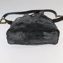 CHANEL Shoulder Bag Enamel Black Gold CC Auth 97456-5